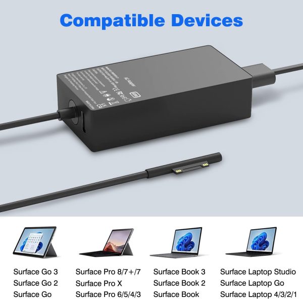65W Surface Pro Charger, Microsoft Surface Charger Compatibl... - Image 6