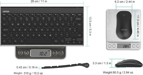 Arteck 2.4G Wireless Keyboard and Mouse Combo QWERTY UK Layo... - Image 7