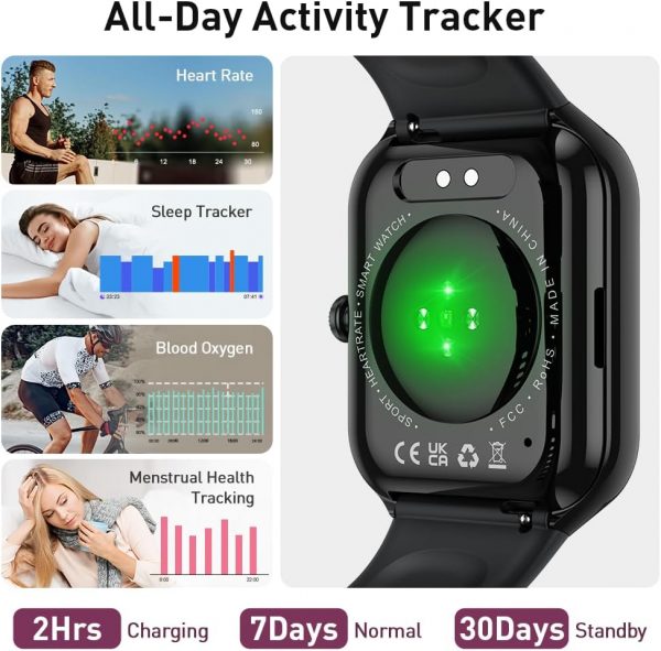 Smart Watch for Men Women Answer/Make Calls, 1.96" Fitness W... - Image 4