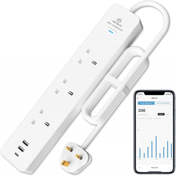 ANTELA Smart Power Strip Energy Monitoring, Wifi Smart Exten... - Image 2