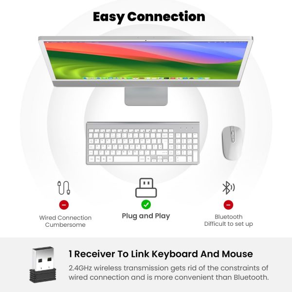Wireless Keyboard Mouse Combo, cimetech 2.4G Ultra-Thin Keyb... - Image 9