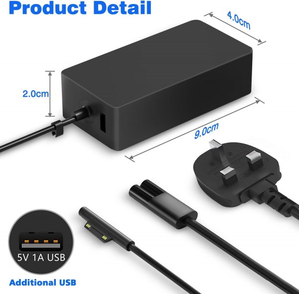 65W Surface Pro Charger, Microsoft Surface Charger Compatibl... - Image 5