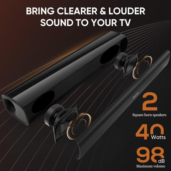 Saiyin Sound Bar for TV, 40 Watts Small Soundbar, Surround S... - Image 4