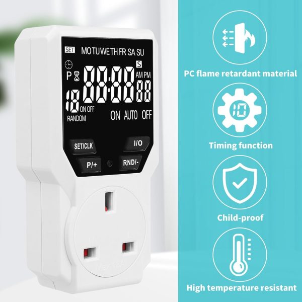 DEWIN Digital Timer Plug Socket, Smart Switch Programmable E... - Image 6