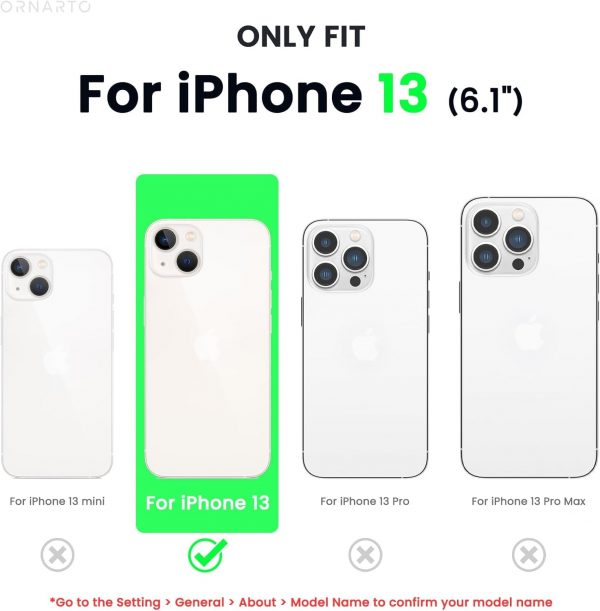 ORNARTO Shockproof Liquid Silicone Designed for iPhone 13 Ca... - Image 3