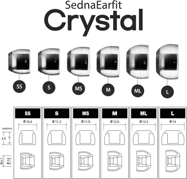 AZLA SednaEarfit Crystal Standard 2 Pairs (Size L) - Earbud ... - Image 7