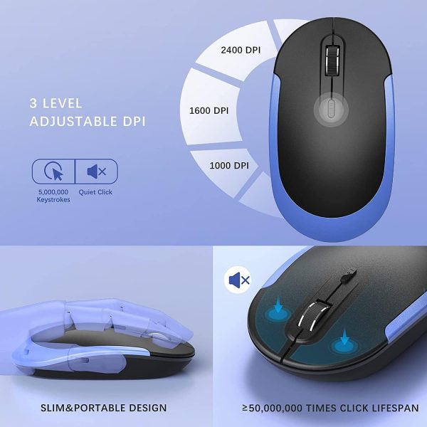 Wireless Keyboard and Mouse Set, 2.4 GHz Wireless USB Keyboa... - Image 4