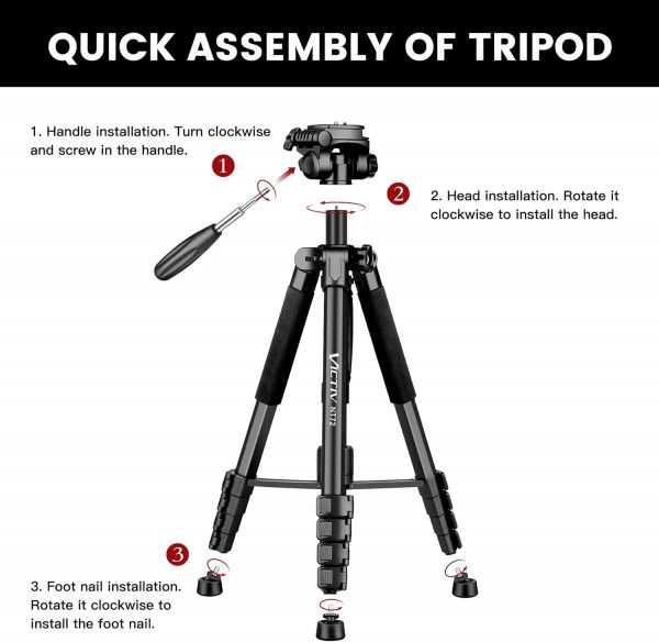 Victiv 72-inch Camera Tripod Aluminum Monopod T72 Max. Heigh... - Image 9