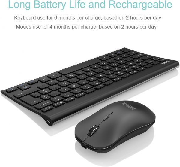 Arteck 2.4G Wireless Keyboard and Mouse Combo QWERTY UK Layo... - Image 6