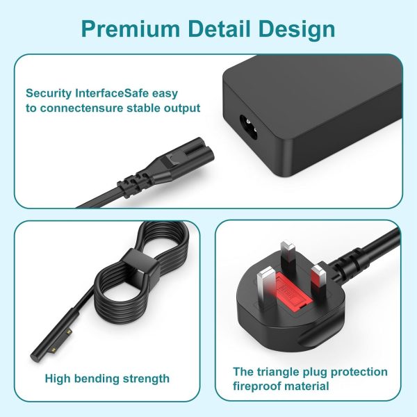 Surface Pro Charger, 65W Microsoft Surface Charger for Surfa... - Image 4