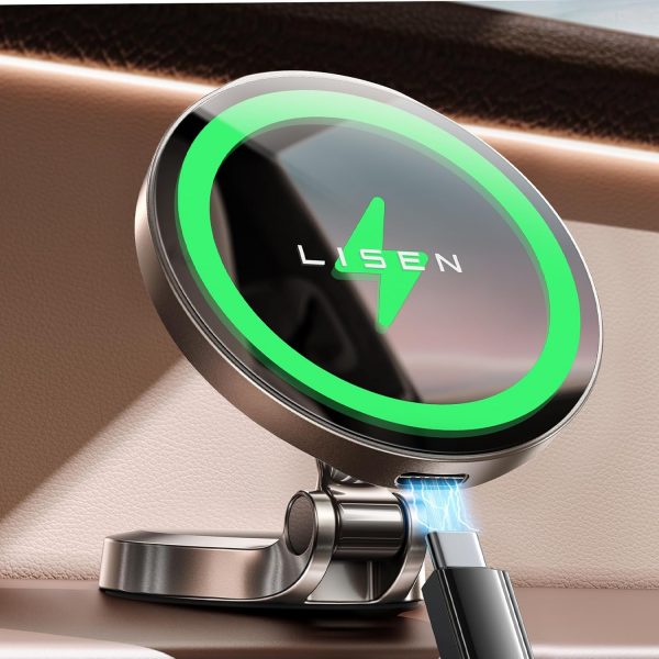 LISEN 15W Magsafe Car Mount Charger, Wireless Charger iPhone... - Image 2