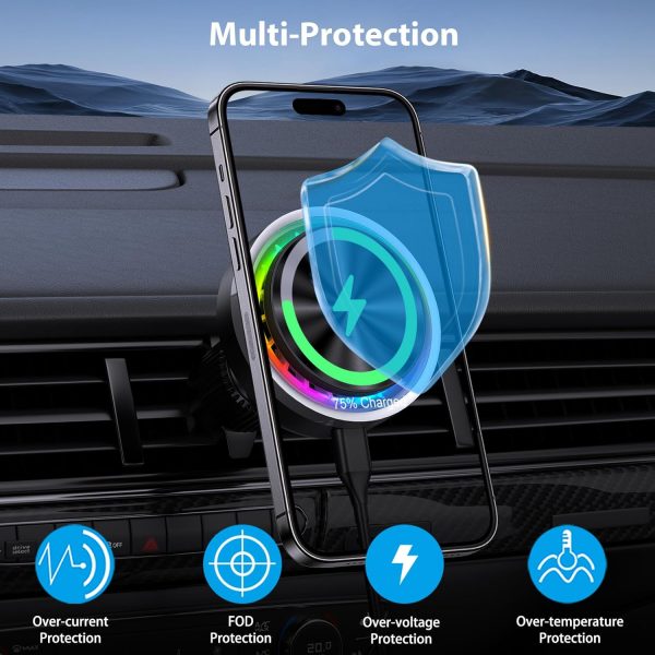 Car Phone Holder Wireless Charger for Magsafe Car Mount Char... - Image 7