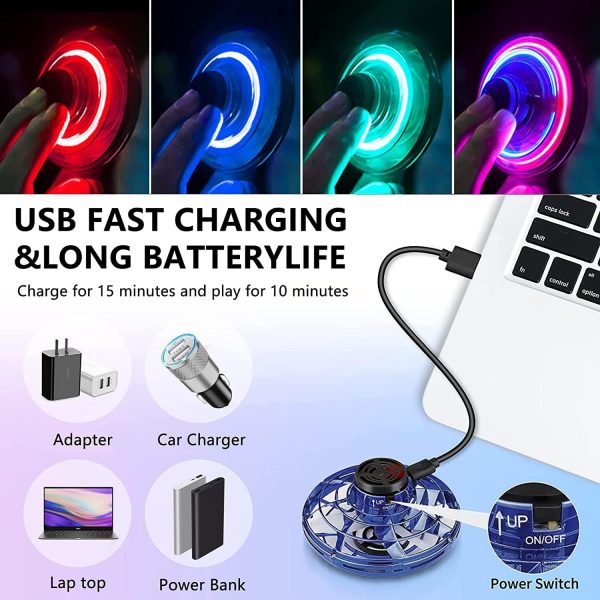 Flying Spinner Toys, Hand Controlled Mini Drone, RGB Light F... - Image 5