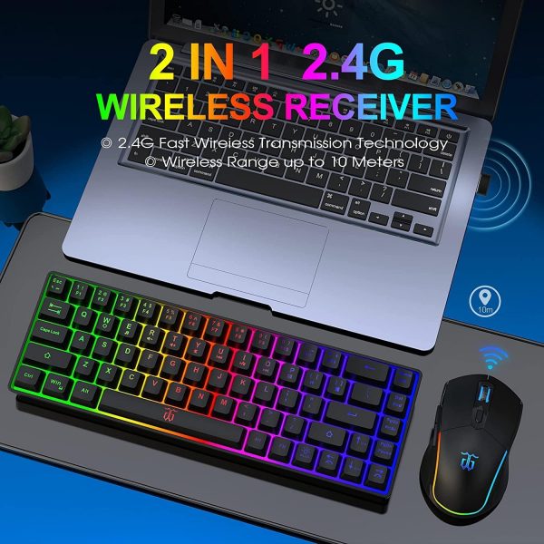 Snpurdiri 60% Wireless Gaming Keyboard and Mouse Combo,LED B... - Image 3