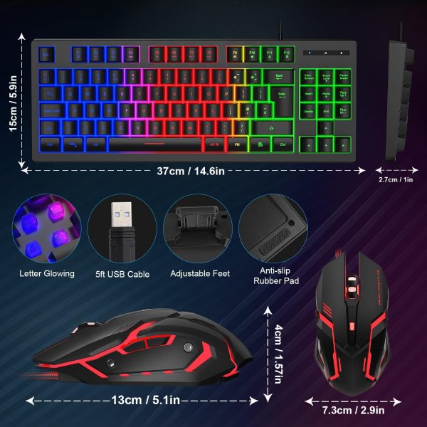 Rewurnth Gaming Keyboard and Mouse Set, UK Layout 75% TKL RG... - Image 8