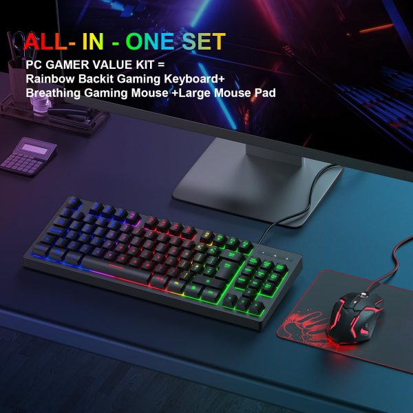Rewurnth Gaming Keyboard and Mouse Set, UK Layout 75% TKL RG... - Image 9