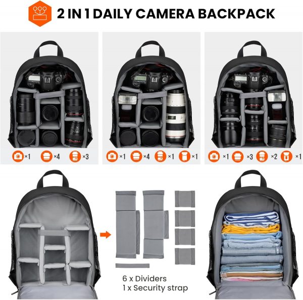 TARION Camera Backpack Waterproof Case Bag with Laptop Compa... - Image 4