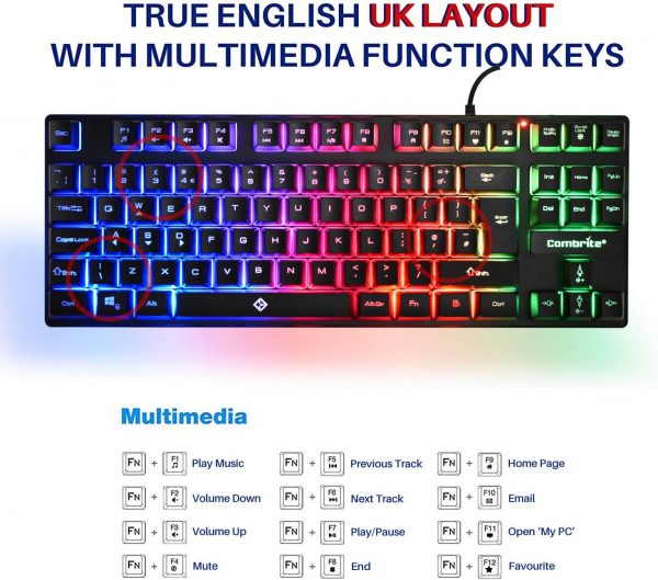 Combrite USB Wired 80% Gaming Keyboard And Mouse Set With La... - Image 6