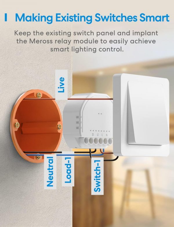 Meross Smart Light Switch Module, DIY Wall Switch Module, Wi... - Image 3