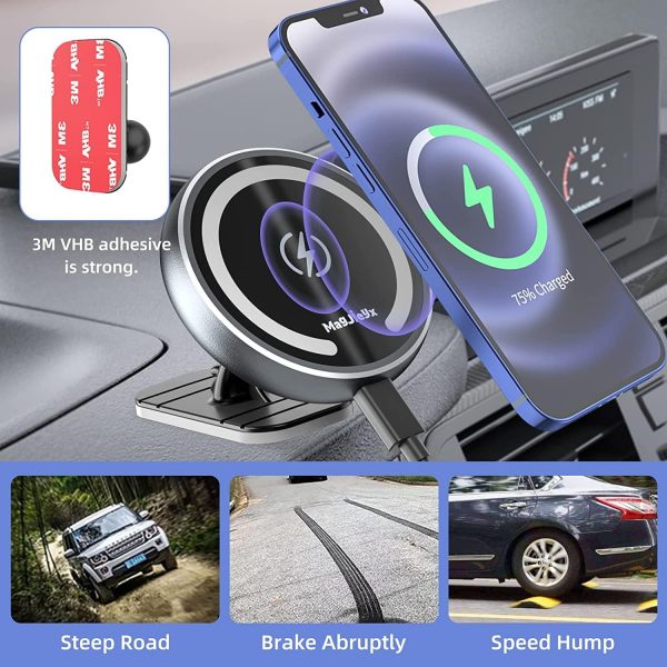 MAGJIEYX for MagSafe Car Mount Magnetic Wireless Charger Fas... - Image 6