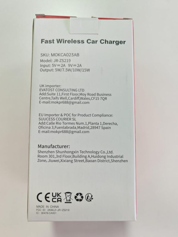 MOKPR Wireless Car Charger, 15W Fast Charging Auto Clamping ... - Image 12