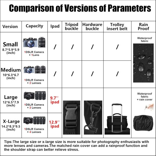 Cwatcun Compact Camera Bag Single Shoulder Crossbody Bag Cam... - Image 3
