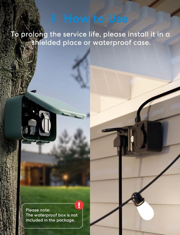 Smart Plug 13A WiFi meross IP44 Outdoor WiFi Plug, Compatibl... - Image 7