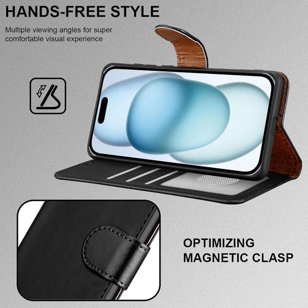 iCatchy for iPhone 15 Case Leather Wallet Flip Protective Co... - Image 4
