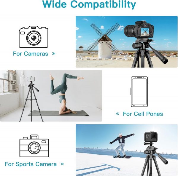 Victiv Camera Tripod for Canon Nikon Sony, 67.7"/172cm Porta... - Image 3