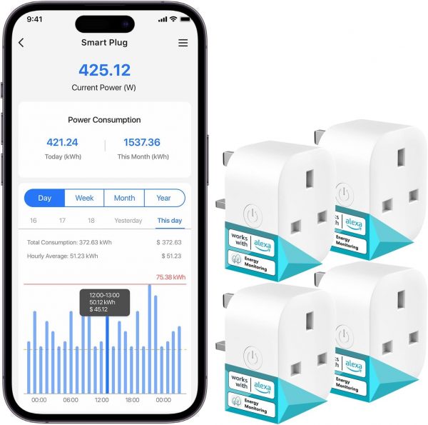 Meross Smart Plug with Energy Monitoring, Mini Smart WiFi Pl... - Image 2