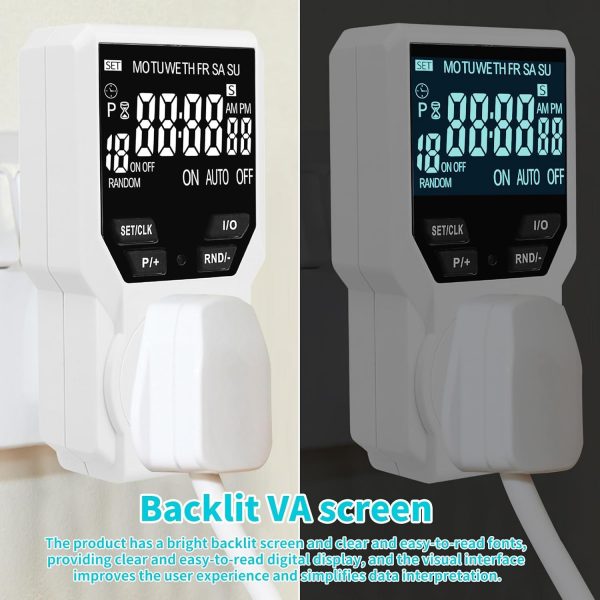 DEWIN Digital Timer Plug Socket, Smart Switch Programmable E... - Image 5