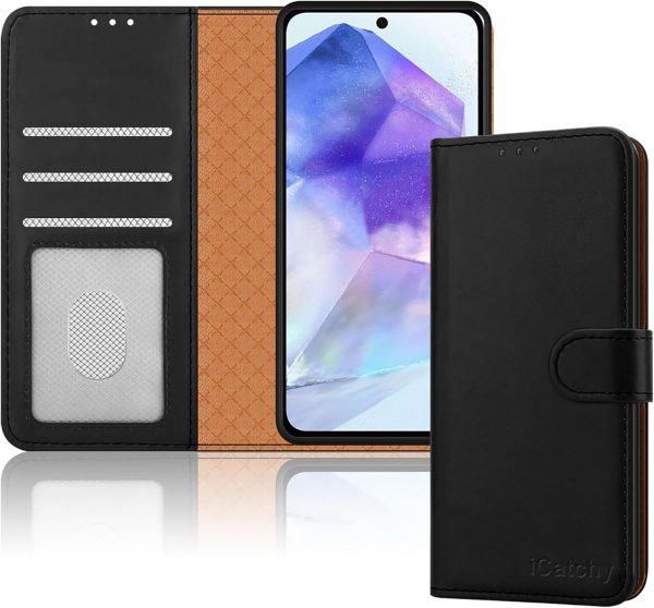 iCatchy for Samsung Galaxy A55 Case Leather Wallet Book Flip... - Image 2