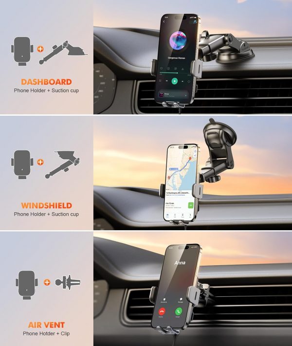 ISEYOU Car Phone Holder Wireless Charger Auto Clamping, 15W ... - Image 8