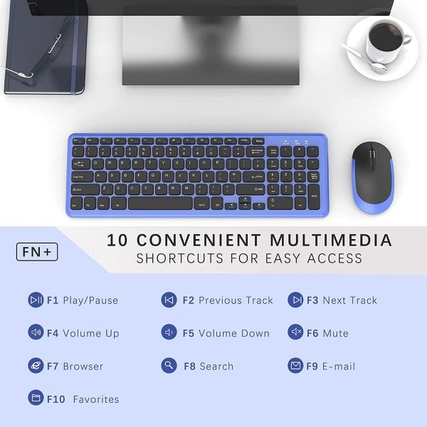Wireless Keyboard and Mouse Set, 2.4 GHz Wireless USB Keyboa... - Image 6