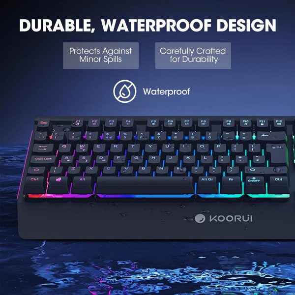 KOORUI Gaming Keyboard Mouse Set, 104 Keys QWERTY Layout wit... - Image 5