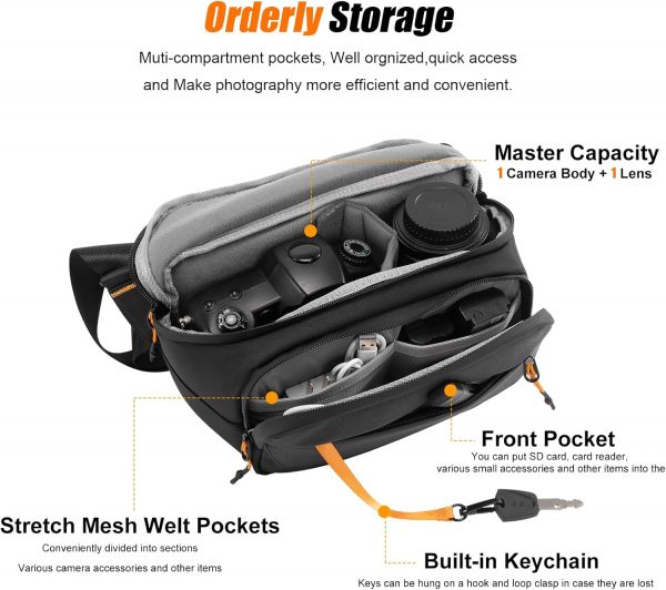 Cwatcun Small Camera Sling Bag, DSLR Compact Camera Shoulder... - Image 3