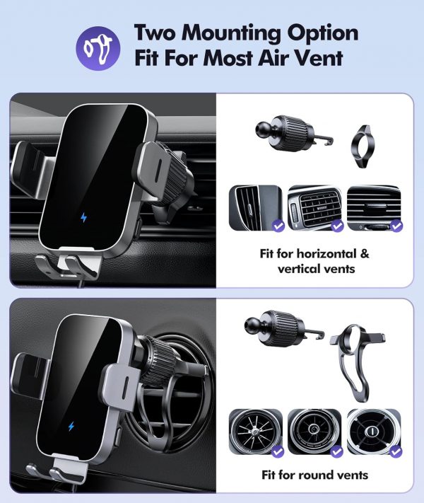 ISEYOU Car Phone Holder Wireless Charger, 15W Fast Charging ... - Image 6