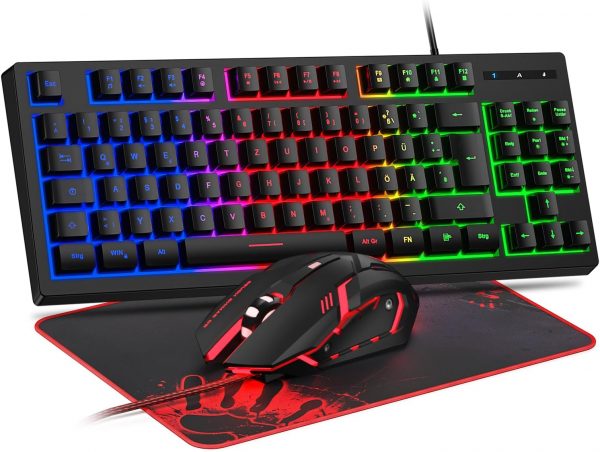 Rewurnth Gaming Keyboard and Mouse Set, UK Layout 75% TKL RG... - Image 2