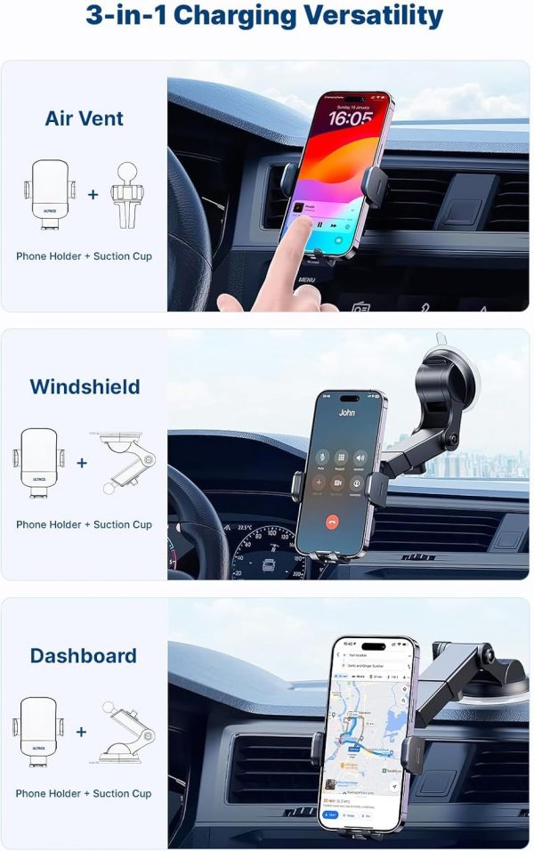 ULTRICS Wireless Car Charger, 15W Fast Charging Automatic Ca... - Image 3