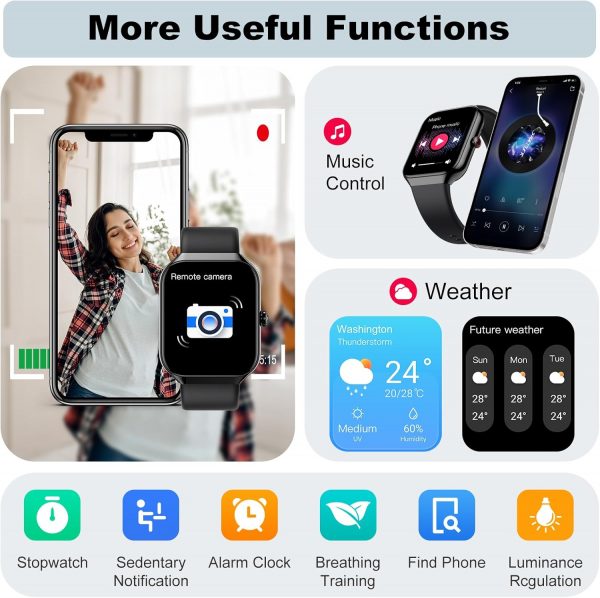 Smart Watch for Men Women Answer/Make Call, 1.96" HD Touch S... - Image 8