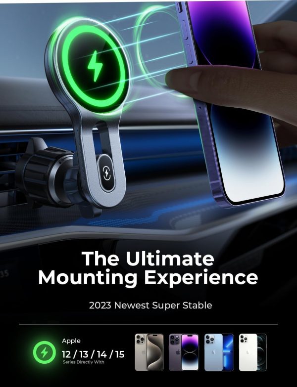 LISEN for MagSafe Car Mount Charger 【15W Fast Charging】 for ... - Image 7