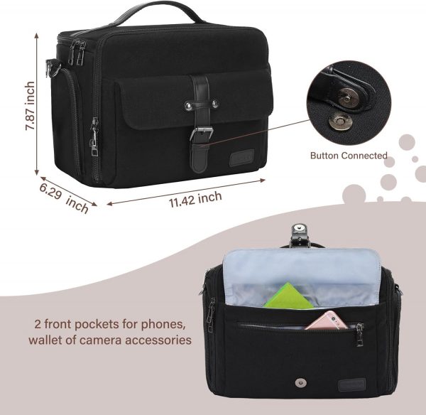 MOSISO Camera Bag, Vintage Padded Compact Crossbody DSLR SLR... - Image 4