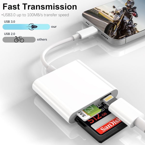 Lightning to SD TF Card Reader with Charging, Digital Camera... - Image 5