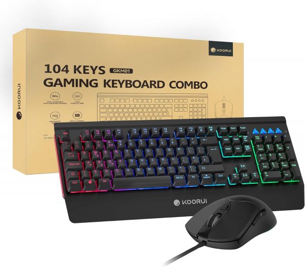 KOORUI Gaming Keyboard Mouse Set, 104 Keys QWERTY Layout wit... - Image 8