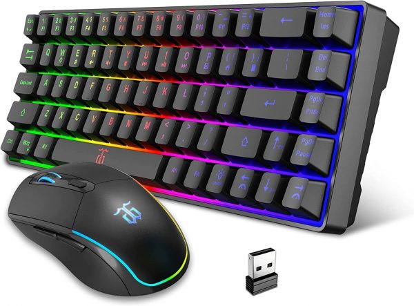 Snpurdiri 60% Wireless Gaming Keyboard and Mouse Combo,LED B... - Image 2