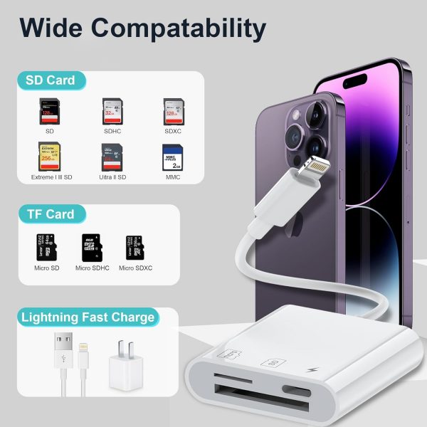 Lightning to SD TF Card Reader with Charging, Digital Camera... - Image 6