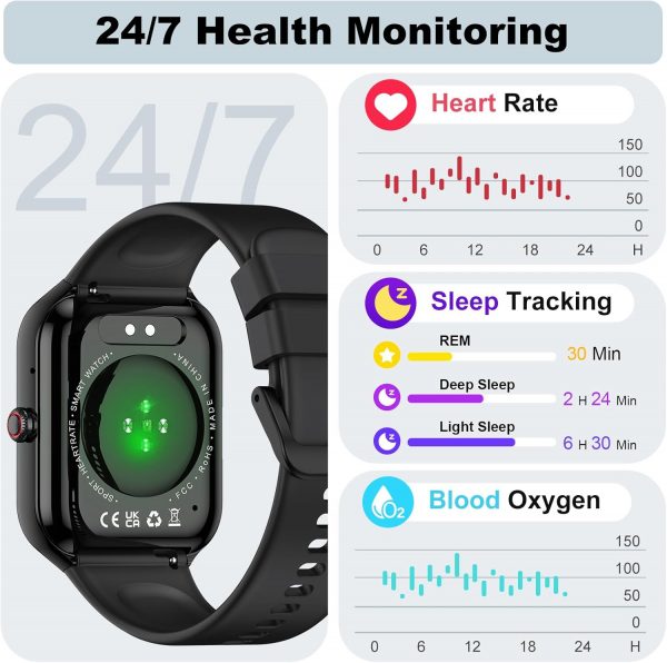 Smart Watch for Men Women Answer/Make Call, 1.96" HD Touch S... - Image 3