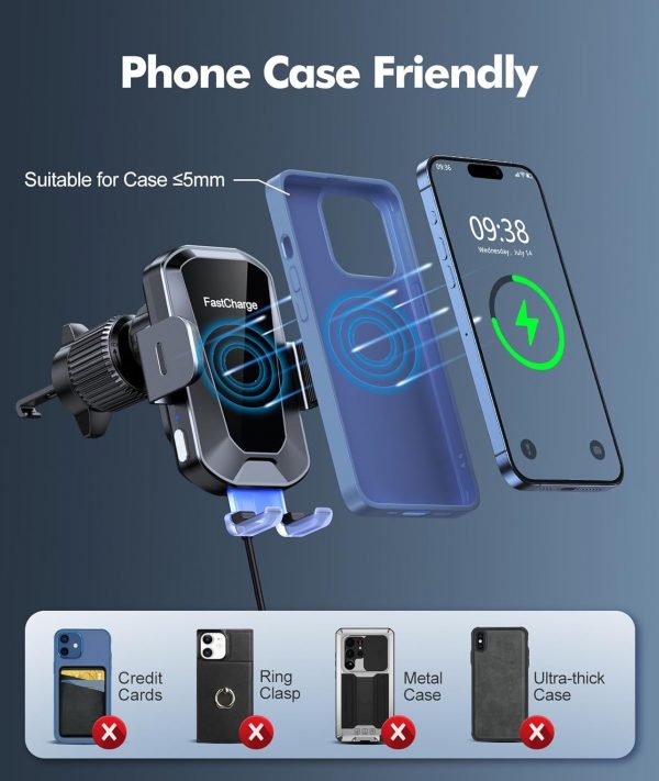 EOIWUY Car Phone Holder Wireless Charger,Auto Clamping 15W F... - Image 6