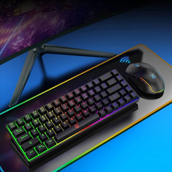 Snpurdiri 60% Wireless Gaming Keyboard and Mouse Combo,LED B... - Image 8