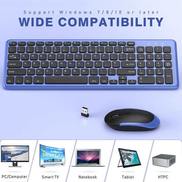 Wireless Keyboard and Mouse Set, 2.4 GHz Wireless USB Keyboa... - Image 5